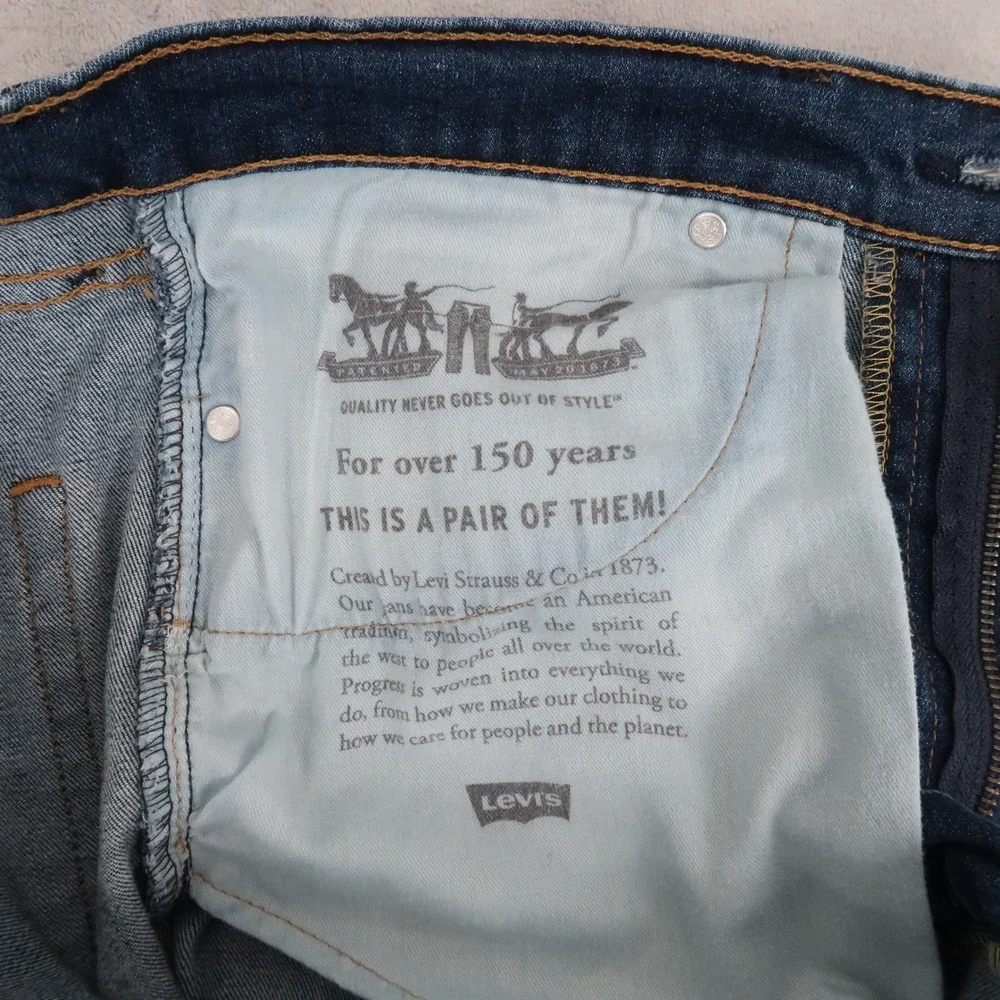 Levi's Jeans Mens 34x32 Fits 33x31.5 Blue 513 Slim Straight Stretch 08513-0934